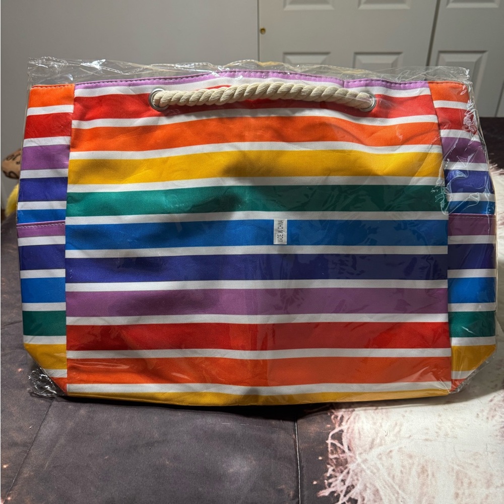 Colorful Striped Tote Bag